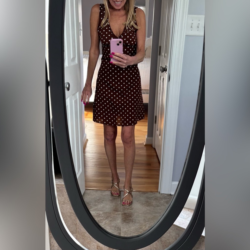 SHEIN brown dress with White Dots